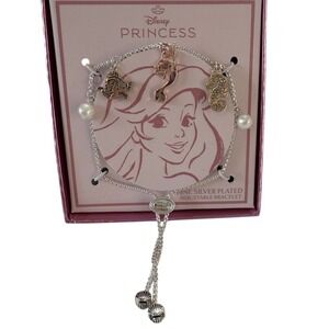Disney Princess Ariel‎ Little Mermaid Silver Plated Adjustable Bolo Bracelet NEW
